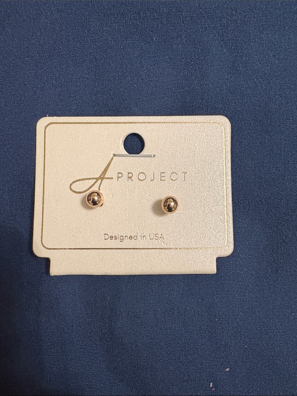 Gold Ball Stud Earrings -